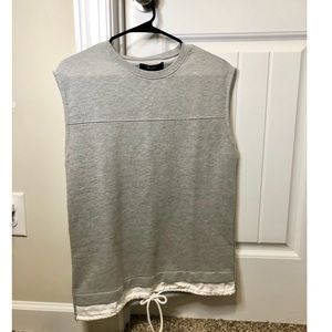 Sweatshirt Style Gray Sleevless Shirt
